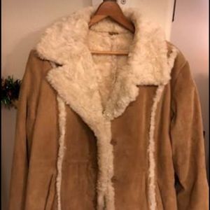 Wilson’s leather suede Sherpa lined coat